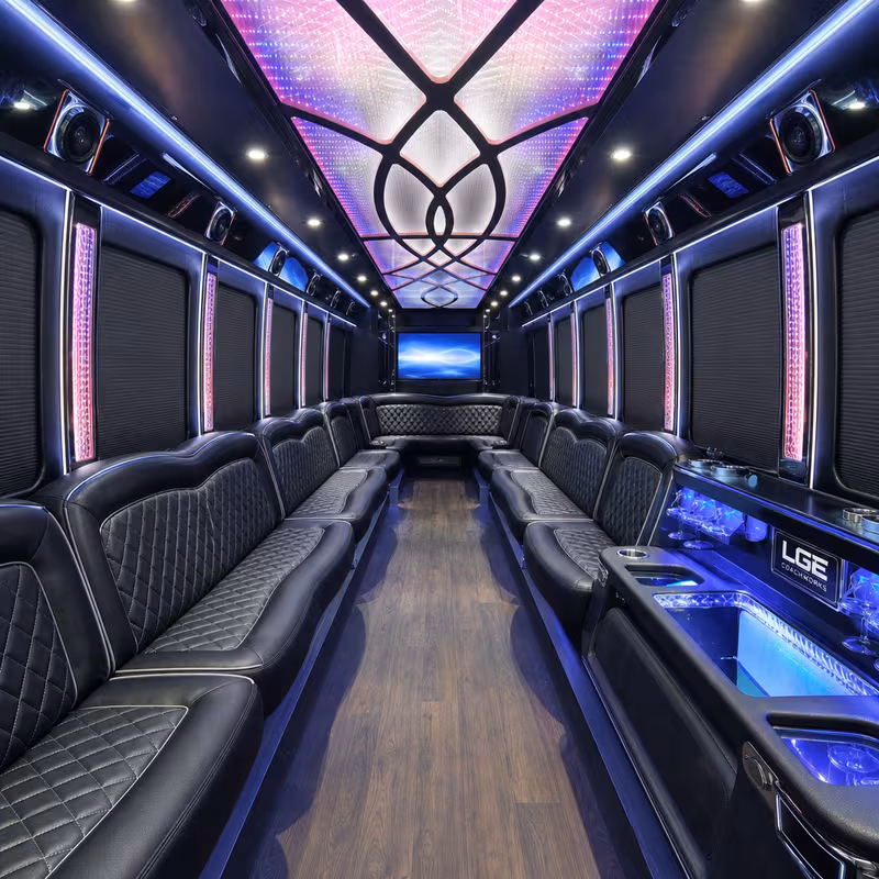 20 Passenger Party Bus Interior