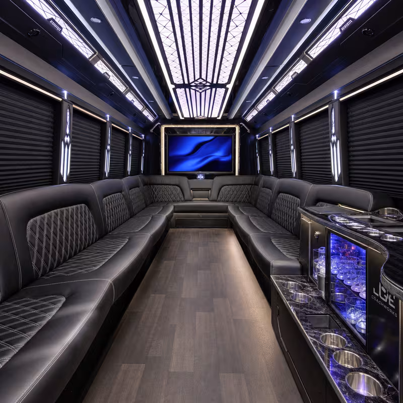 25 Passenger Party Bus Interior