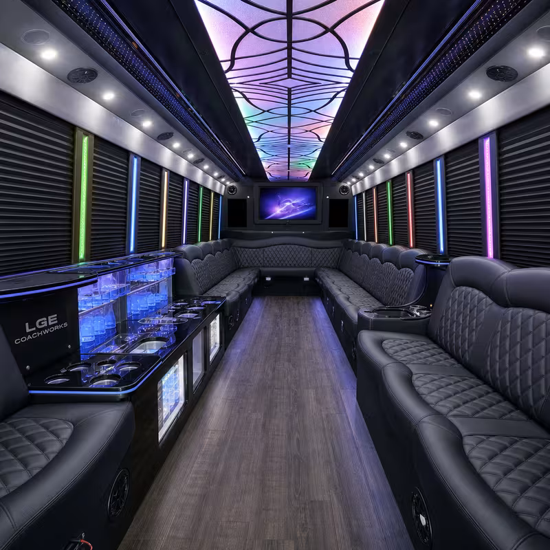30 Passenger Party Bus Interior