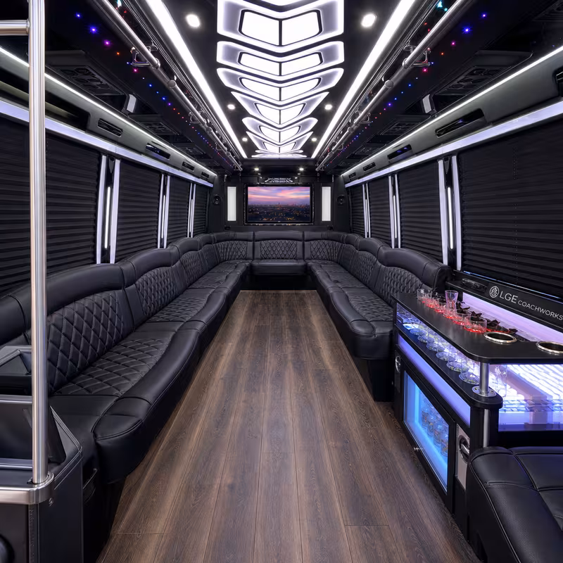 40 Passenger Party Bus Interior
