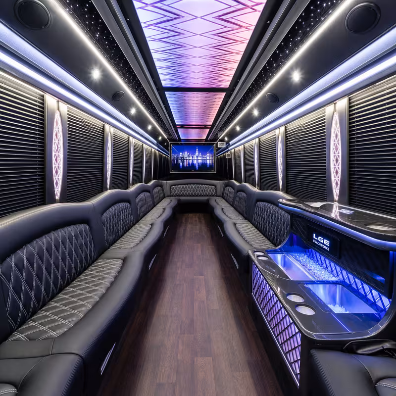 40 Passenger Party Bus Interior