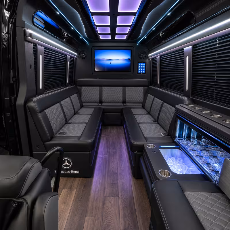 14 Passenger Sprinter Limo Interior