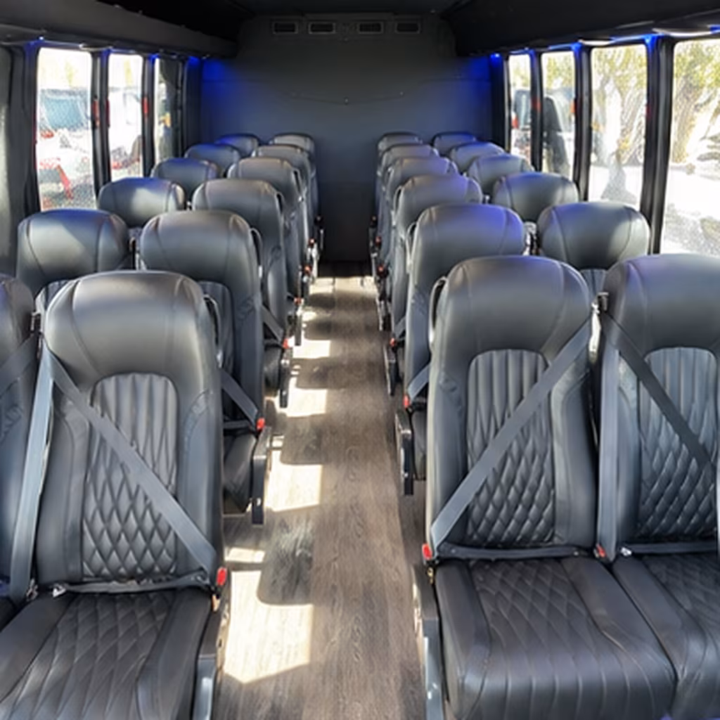 Trenton School Event Transportation party bus interior