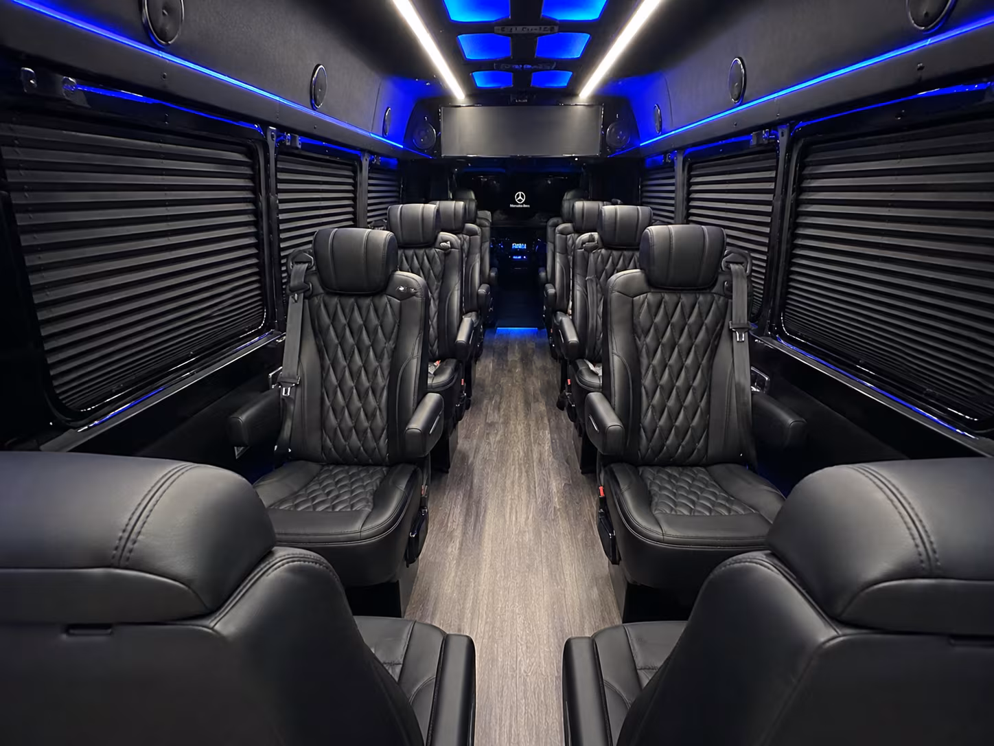 Trenton School Event Transportation party bus exterior