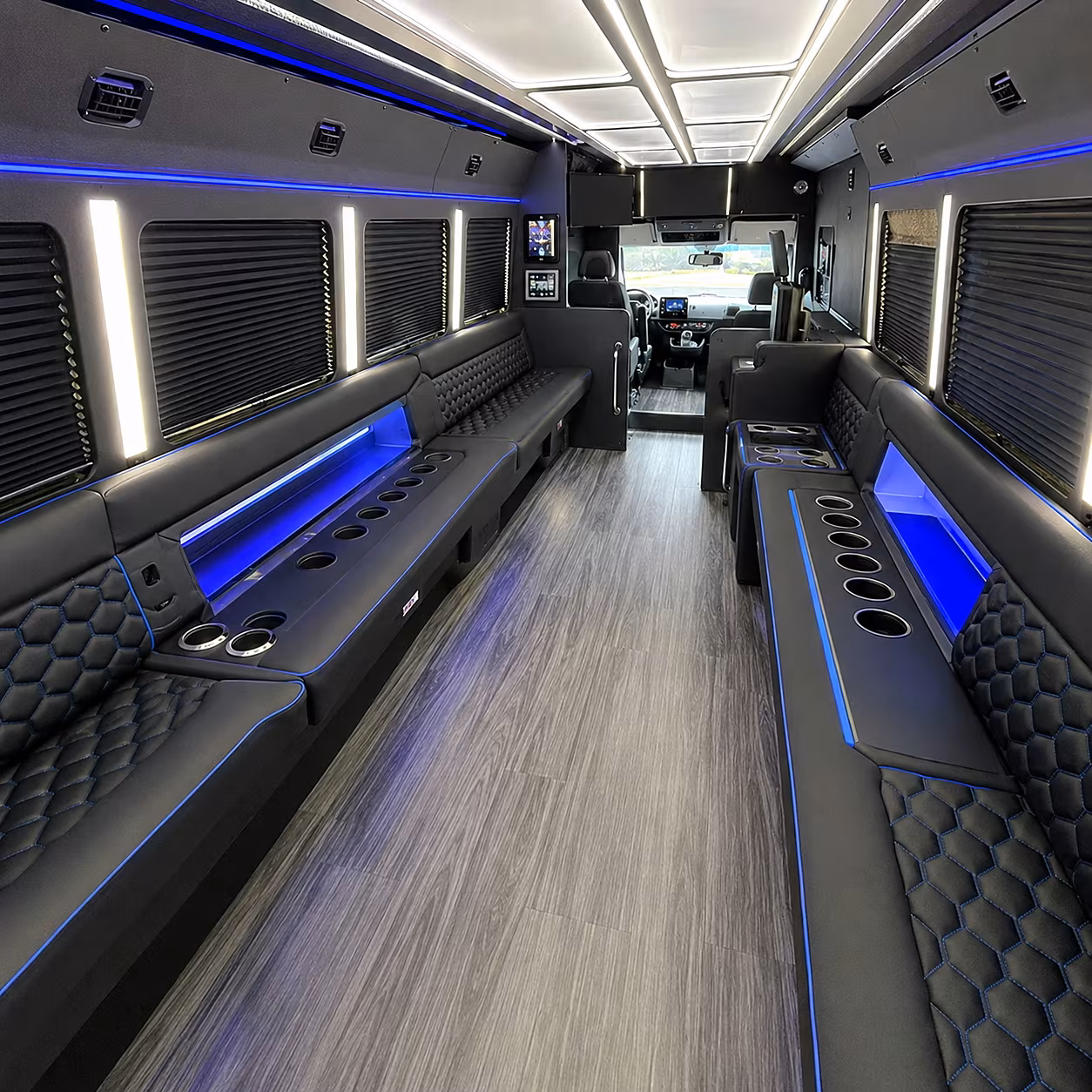 Trenton Wedding Transportation party bus interior