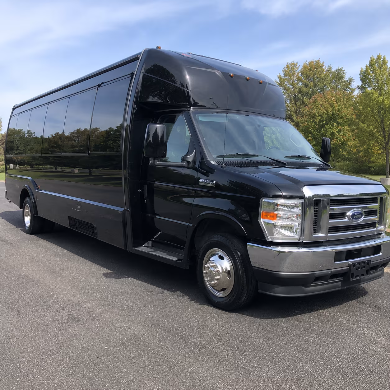 Trenton Wedding Transportation party bus exterior