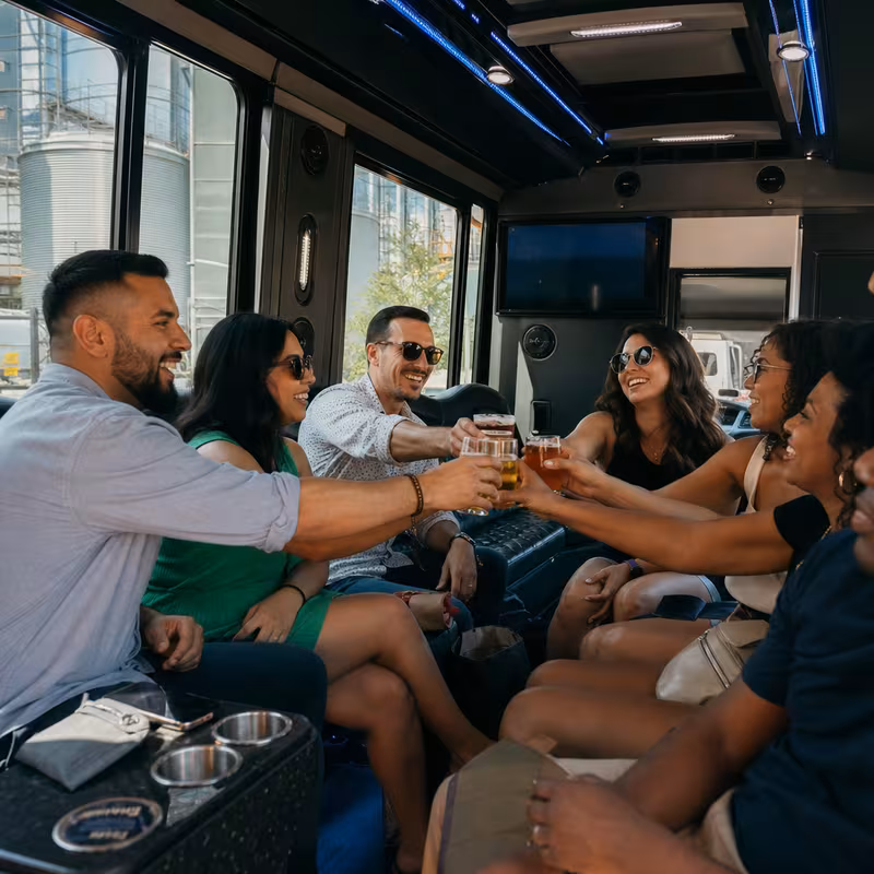 Black Mercedes Sprinter van staged for an Trenton Winery & Brewery Tour Transportation group